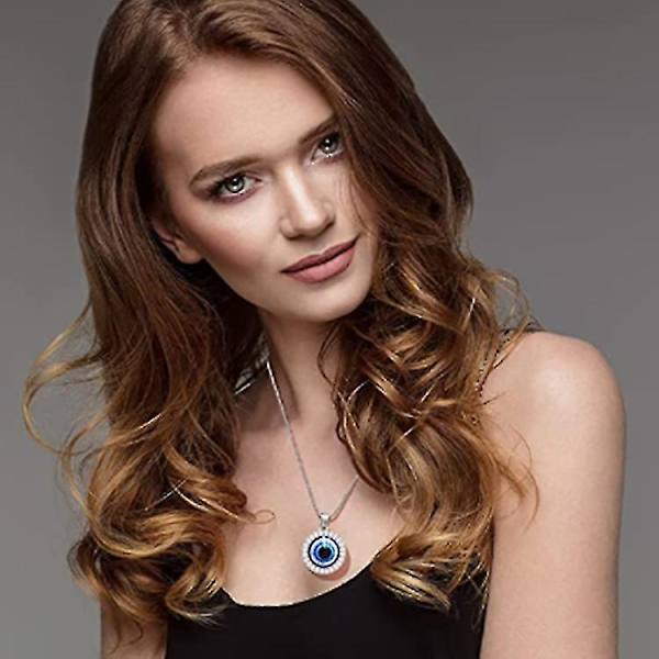 10 stycken onda ögat halsband turkiska blå ögat halsband glasöga läderrep kedja halsband för kvinnor män -shznv
