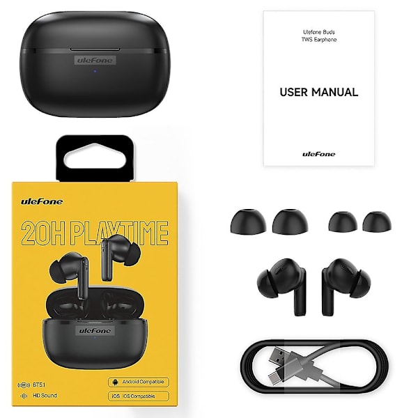 Ulefone Buds Bluetooth-øretelefoner (svart)