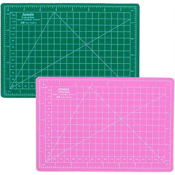 2 st Dubbelsidig Självläkande Skärmatta, Rotationsklippbräda med Rutnät & Halkskydd, Rotationskniv för Hantverk, Tyg, Quiltning, Sömnad, Skärning