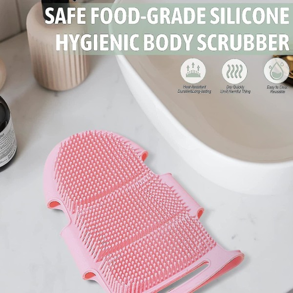 2st silikonbadborstar, kroppsskurborste, badexfolieringsborste i duschen för alla typer av hud