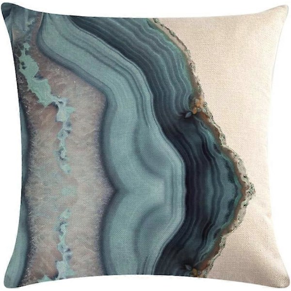 Dekorativa Kuddfodral Vattentäta 45 x 45, 4-pack Utomhus Inomhus Kuddfodral, Geometriska Blå Kuddfodral Teal för Bänk Soffa Vardagsrum Deco