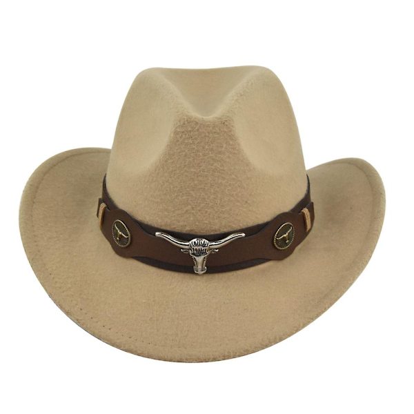 Cowboyhatt Retro Jazzhatt Silver Chain Ull Topphatt Filt Hatt Retro Faux Fårhatt Cowboyhatt