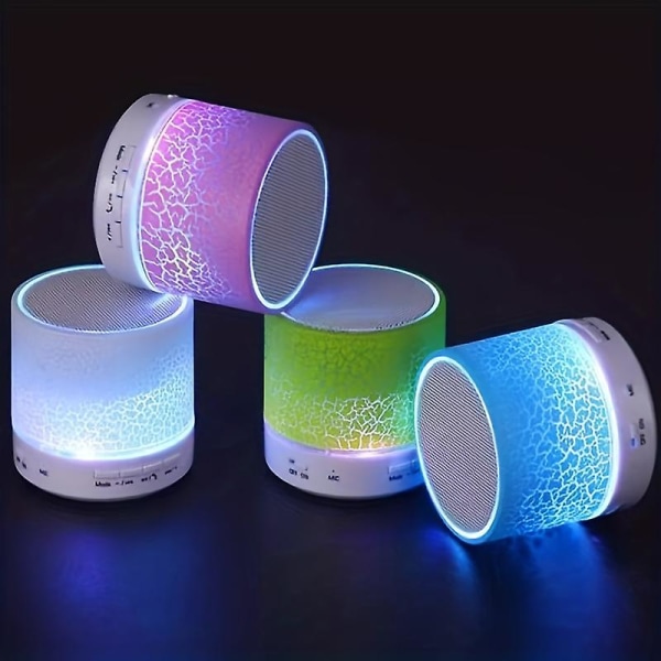 Mini Crack Bluetooth Audio Portable Card Subwoofer Audio LED Light Up Trådlös högtalare present