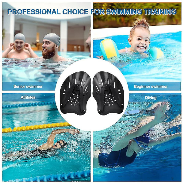 Uimamelat käsiuintiharjoitteluun Käsimelat säädettävillä hihnoilla Swim Daily Training -käsimela aikuisille miehille, naisille (hopeaharmaa)