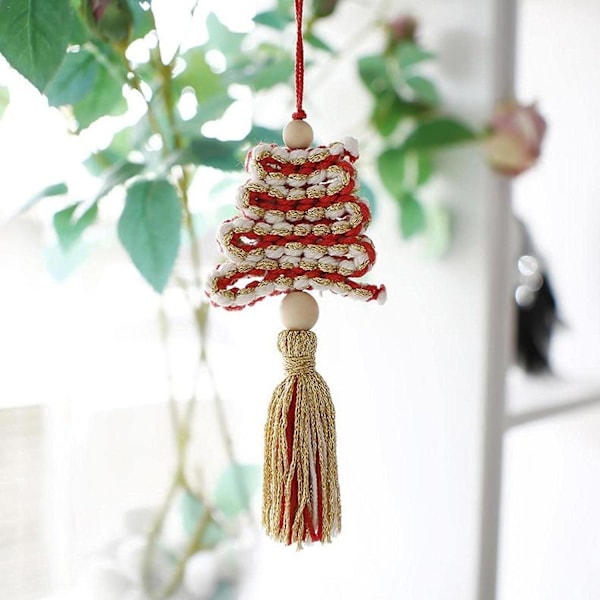 Macrame Julgran - Mini Macrame - Handgjord - Juldekoration - Macrame Juldekoration för Fönster Vägg