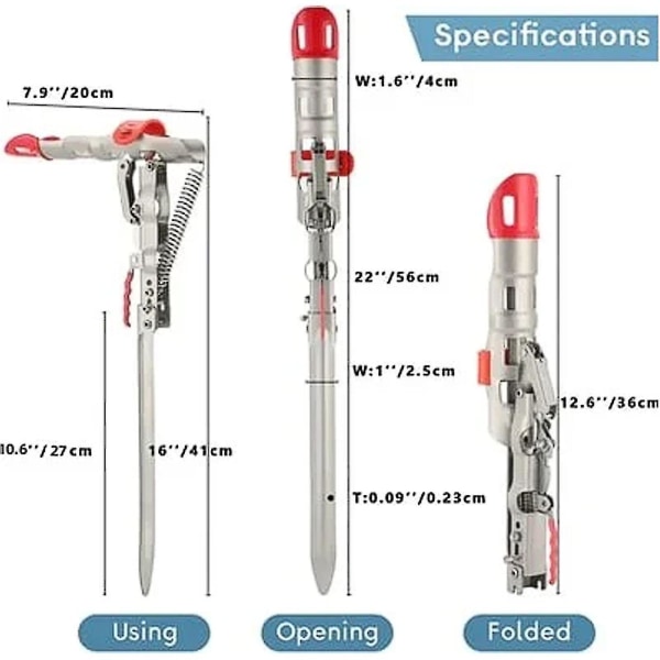 2023 Automatisk fjeder fiskestangsholder i rustfrit stål, stangstativ, 360 graders justerbar fiskestangsholder, stativ, hurtig