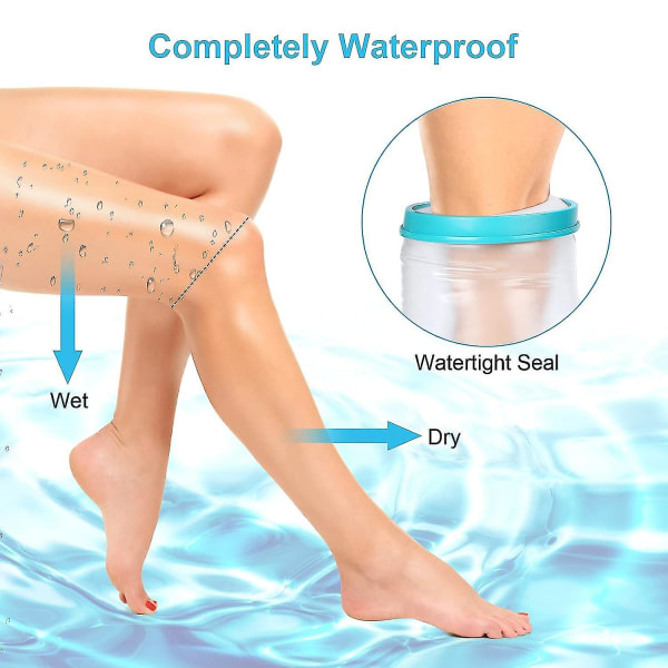 Vanntett benstøpt trekk for dusjing for voksne etter operasjon Gjenbrukbare trekk til dusjstøvler for bena