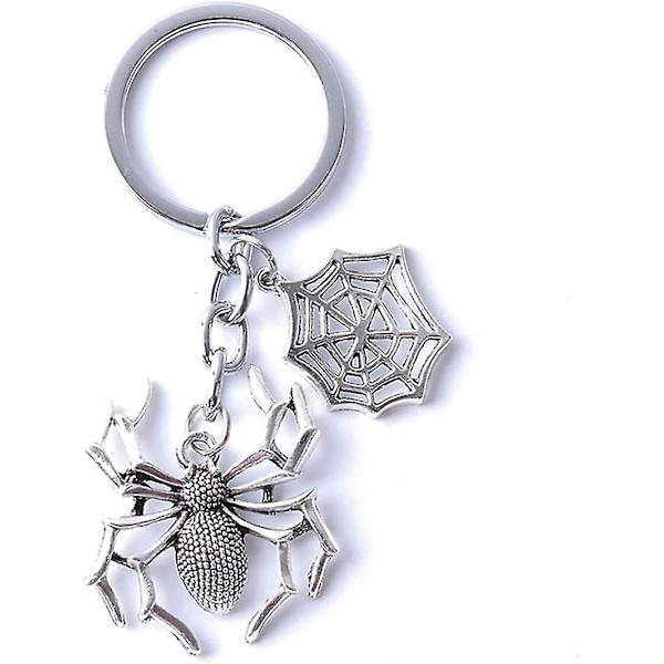 Halloween Edderkop Nøglering, Retro Horror Edderkop Vedhæng Nøglering Halloween Ornament Nøglering Kreativ Gave (2stk)