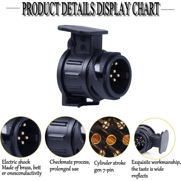 Tilhenger Tester 7 Pin 12v Tilhenger Plugg Socket Tilhenger Lys Krets Tester Bil Motstand Tilhenger Plugg Kontakt Opptaker Ledninger Diagnostisk Verktøy Svart