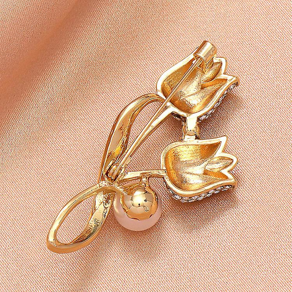 Rintaneula Strass Tulppaani Kukka Rintaneula Heijastamaton Puku Rintaneula Kaulus Pin Korut Kulta