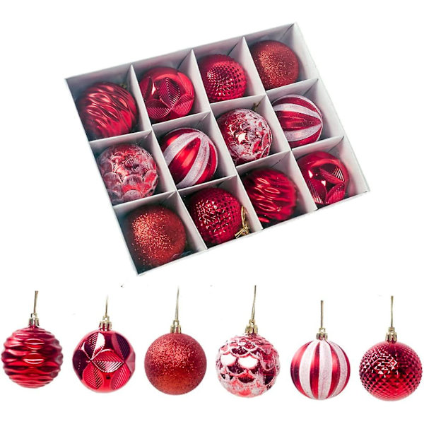 12 stycken julgranspynt Julgranskulor Dekoration Blush Dekor Bling Dekor Osplitterliga Pynt Julgranskulor