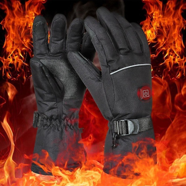 1 par oppvarmede hansker Elektrisk termisk berøringsskjerm Vinter utendørs varmere sykkel skihansker
