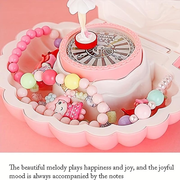 Creative Shell Music Box Tanssityttö Musiikkilaatikko Lasten Peilikorulaatikko Syntymäpäivälahja (vaaleanpunainen)