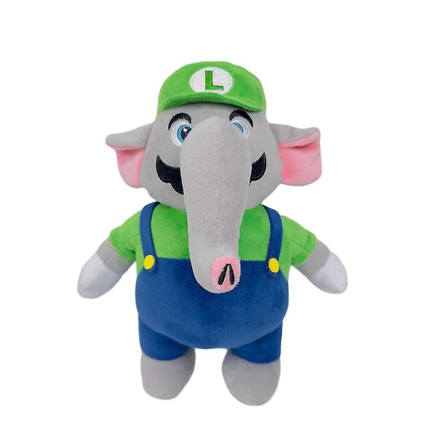 2023 Super Mario Bros Elefant Mario Luigi Plysjleker 10\" Myke Fylte Dyr Dukke Barn Kreative Gaver - SNNGV（Grønn Mickey）