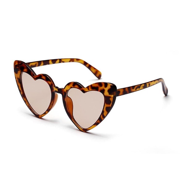Kvinner retrostil kjærlighet hjerteformede solbriller Vintage kattebriller (brune)