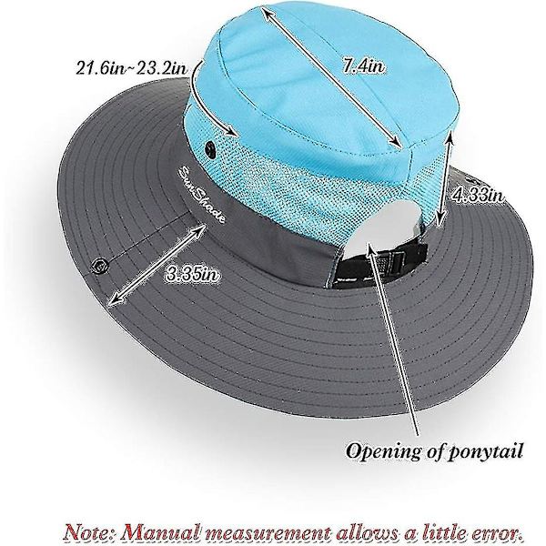 Dame Solhat Sommer Bucket Hat UV-beskyttelse Foldbar Mesh Bredskygget Hatte Til Strand Udendørs Fiskeri Rejser Vandreture