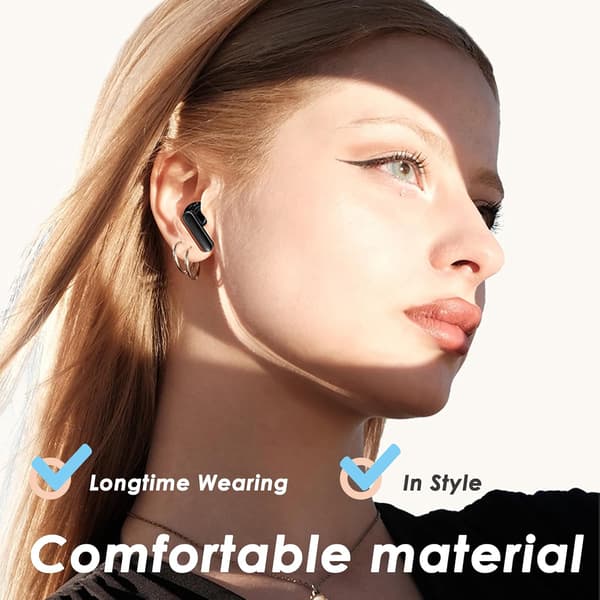Bluetooth Hovedtelefoner HiFi Stereo, LED Smart Touch Screen Ørepropper, ANC Støjreducerende Ørepropper med Mic, In-Ear Øretelefoner til iOS/Android (sort)