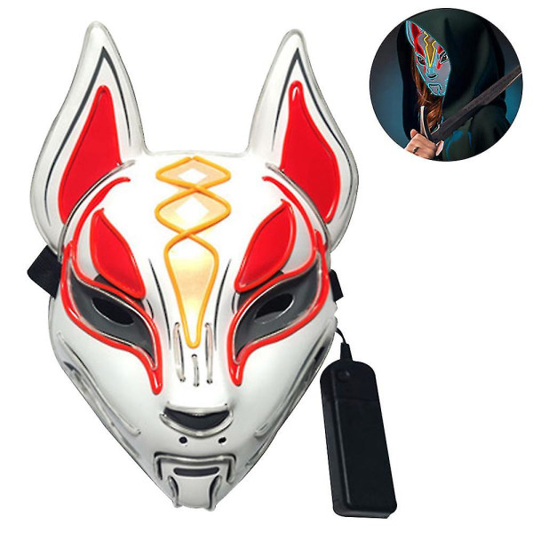 Halloween Masks - Fox Drift Mask - Led Mask - Light Up Mask Halloween Cosplay Game Party Props Mask Miehille Naisille Pojille Tytöille