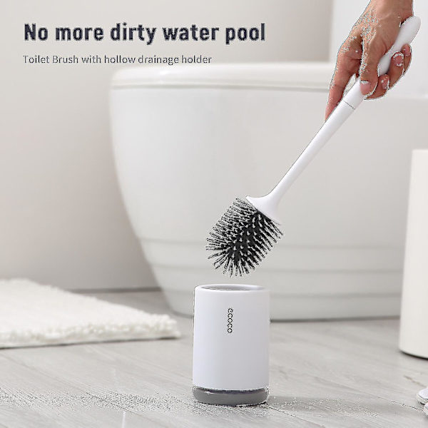 Ecoco WC-harja ja pidike -setti WC-harja Kylpyhuone Ontto Viemäröintipidike WC Pehmeä Puhdistusharja Sarja Caddyllä
