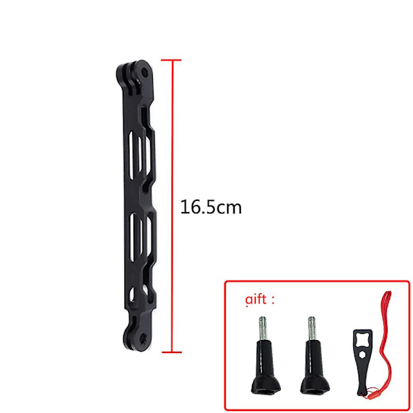 Tuyu Aluminium Selfie Extension Arm Förlängd Stång Svart Fäste För Insta360 One R X För Gopro Max Dji Osmo Kamera Tillbehör（16,5 cm Förlängningsstång）