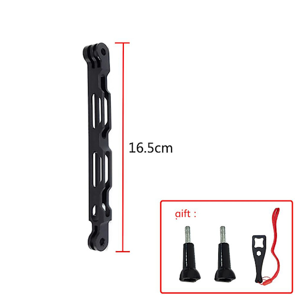 Tuyu Aluminium Selfie Extension Arm Forlænget Stang Sort Beslag Til Insta360 One R X Til Gopro Max Dji Osmo Kamera Tilbehør（16,5cm Forlængerstang）