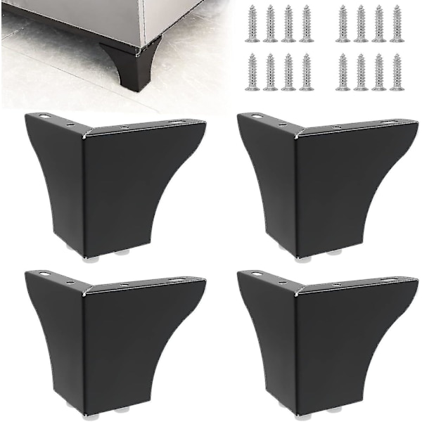 4 st möbelben i metall, 10 cm höga soffben, moderna triangulära möbelfötter DIY-ersättning