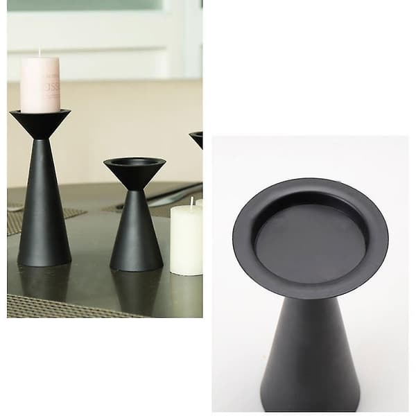 Svart Ljusstake Set Om 3