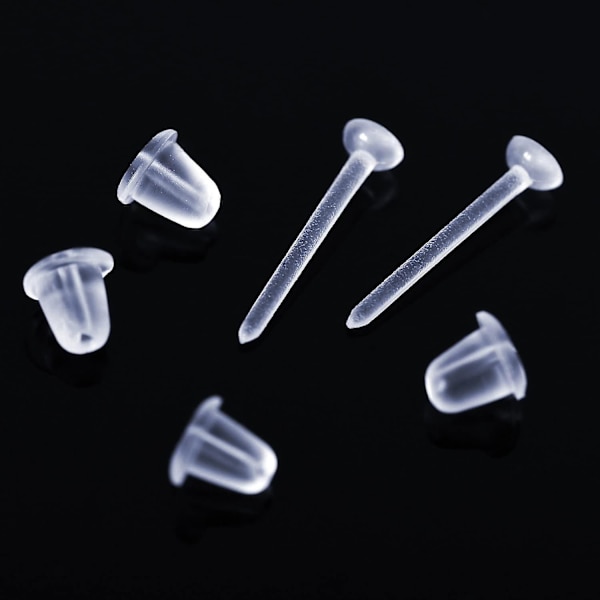 Kvinners plastbrusk øredobber gummi ørepropper øredobb pinner 1000 par (4-d-1)