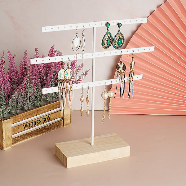 Metallörhänge Display Stativ Smycken Förvaring Vit Svart Halsband Smycken Organizer Hållare Butik Heminredning Kvinna Gåvor