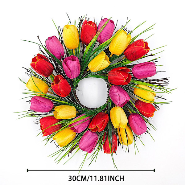 Mor Dagens Tulpan Krans Mor Dag Dörr Dekoration Simulerade Blommor Vår Och Sommar Krans Hem Dekoration