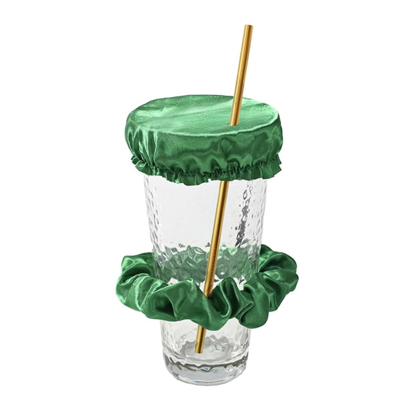 Drikkedeksel Scrunchie Set - The Reusable Drink Spiking Prevention Scrunchie (grønn 1)