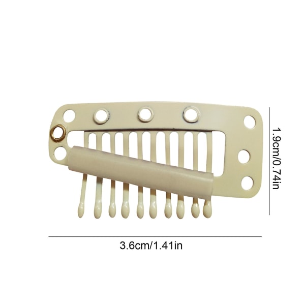 Hiustenpidennyspidikkeet, peruukkikiinnikkeet turvalliseen peruukkiin, 10 hammasta peruukkiin naisille (beige)