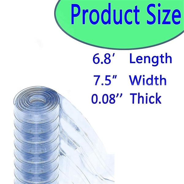 Plastic Vinyl erstatningsstrimmel Gardindør, 6,8 tommer L X7,5 tommer B X0,08 tommer tyk, vandtæt PVC