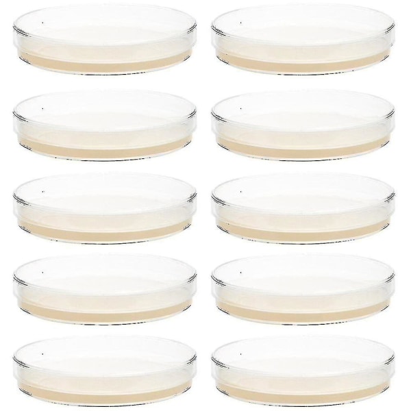 10 stk ferdige agarplater petriskåler med agar vitenskapelig eksperimentutstyr Wuqx