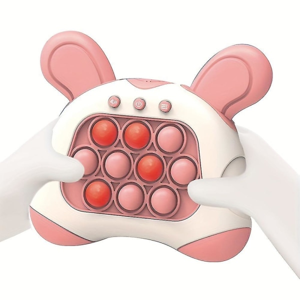 Push Bubbles-spilkonsol Presse-spilmaskine Pop-it-konsol Puslespil Sanse-fidget-legetøj Relief Stressgaver Flerfarvet valgfrit（Pink）