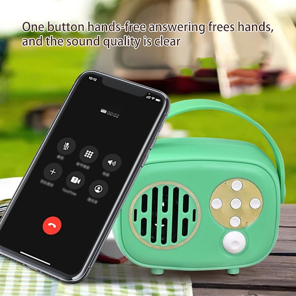 Söt typ 5.0 Mini Retro Bluetooth Audio HIFI Ljudkvalitet Handsfree-samtal Kan hållas i handen Inbyggt 400mah batteri