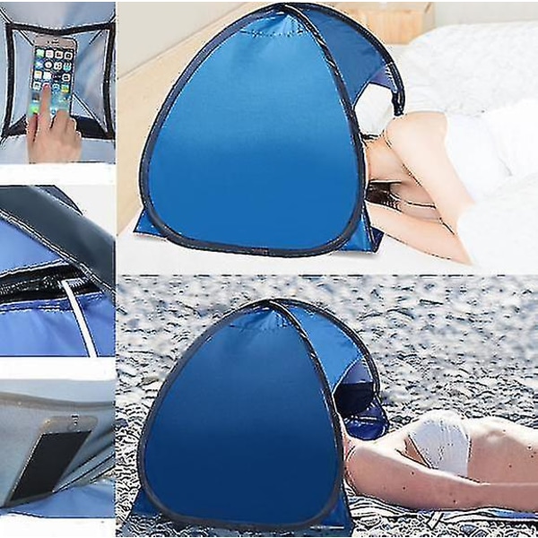 Mini Teltta Beach Sun Shelter Pieni Pop Up -teltta Kannettava aurinkosuojakatos matkapuhelintelineellä (80*50*55cm)