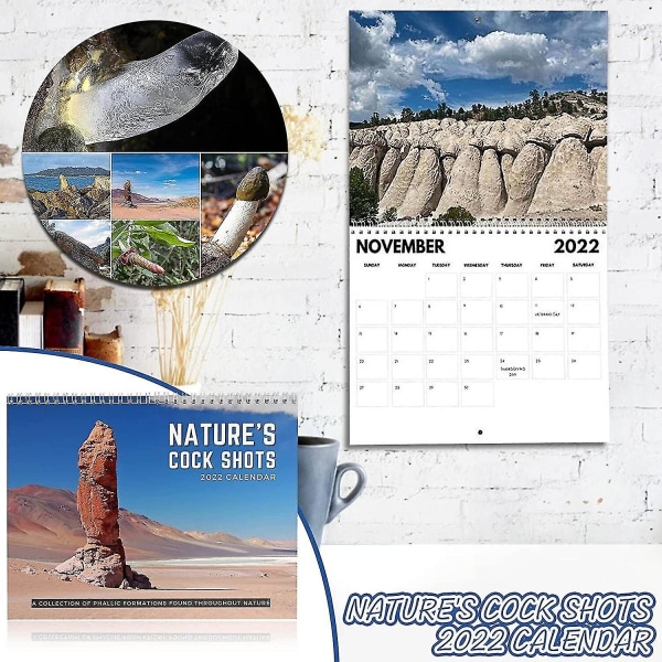 Nature's Cock Shots 2022 -kalenteri, hauska joululahja luonnonmaisemakalenteri