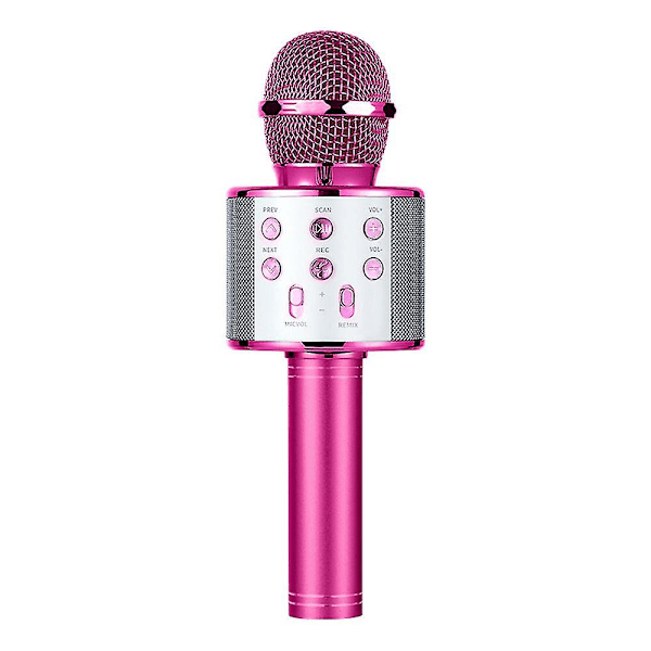 Bluetooth trådlös karaoke mikrofon med flerfärgad LED-lampa, handhållen mikrofon för barn/vuxna att sjunga, kompatibel med Android/iOS/
