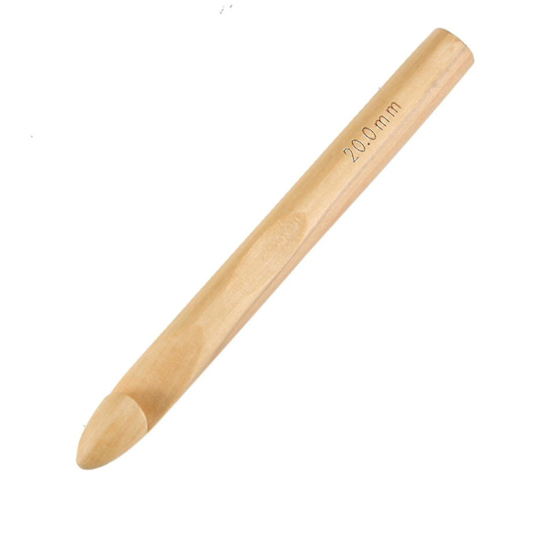 20mm Trävirkade Krokar Sticknålar Syverktyg DIY Halsduk Sticktillbehör