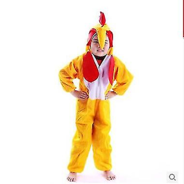 Halloween Børneforestilling Hane Kostume Dyrekostume Hane Kostume Ét Stykke（L(højde 105-120cm)）