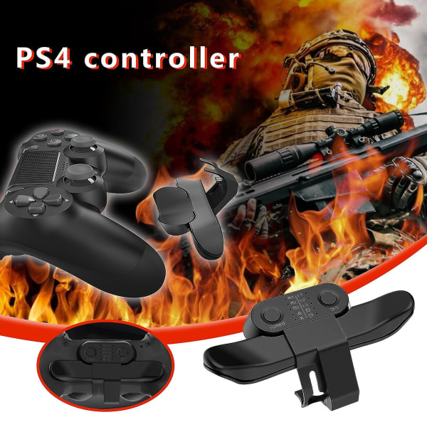 Brugt til PS4-controller Rear Extender Udvidede knapper på bagsiden af ​​håndtaget (sort)