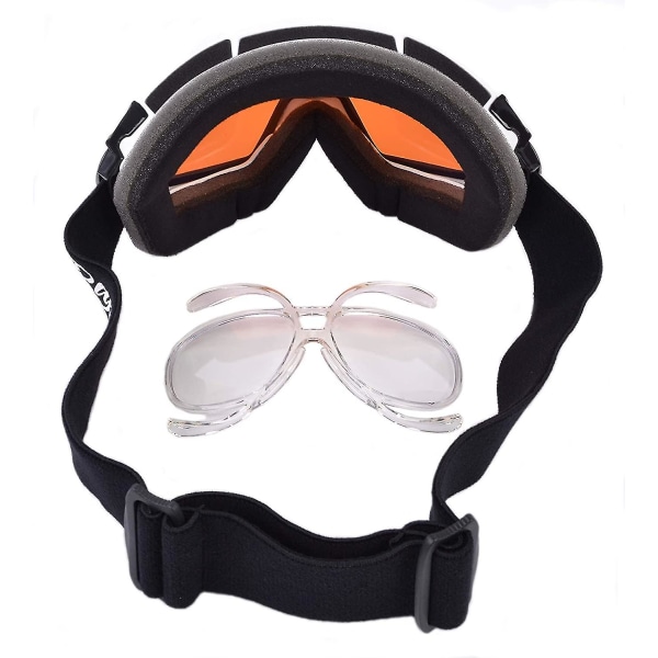 Universal ski- og snowboardbriller med reseptbelagte adapter. Optisk innsats for brillebrukere som passer inn i alle merker av snøbriller for voksne