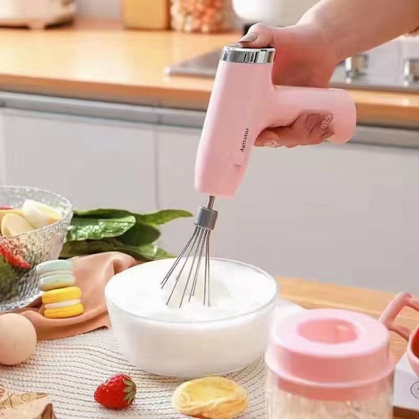 Bärbar Mini Trådlös Köksmatberedare: Mångsidig Blender, Vitlöksmosare, Köttkvarn och Visp för Hembruk - Rosa