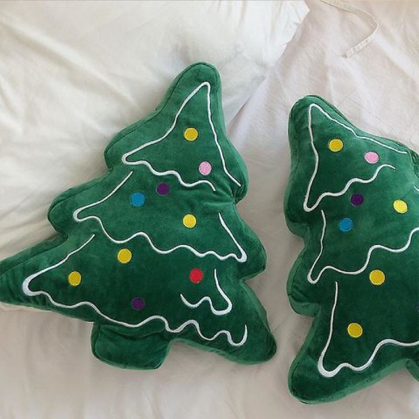 Julepynt Pude Træ Dukke Sofa Stue Plys lur pude til kvinder