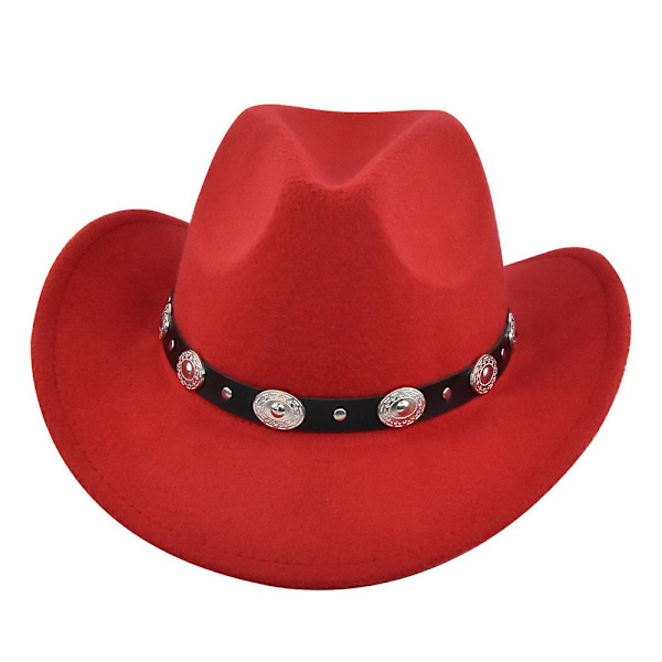 Klassisk Cowboyhatt Retro Jazzhatt Etnisk Ull Topphatt Filt Hatt Retro Faux Fårhatt Cowboyhatt