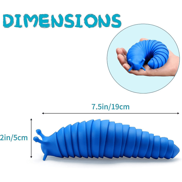 Tiktok Explosion Slug Dekompressionsleksak Fidget Slug Vent Pop It Slug Dekompressionsleksak（blå）