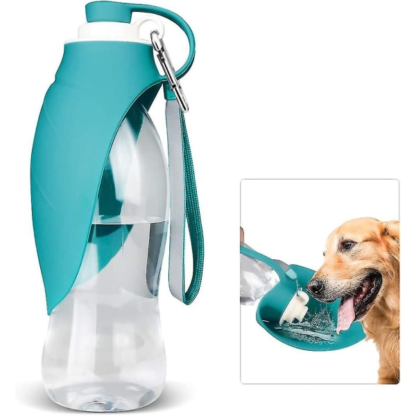 Hundevandflaske til gåture, foderbeholder til kæledyrsvandsautomat Bærbar med drikkekopskål Udendørs vandring, rejse til hvalpe, katte, hamstere