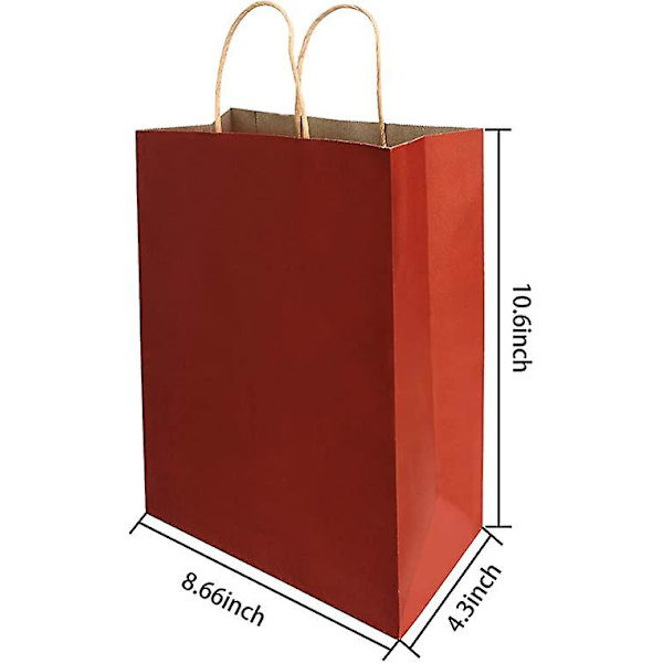 10 stk julegaveposer i rødt og grønt papir (21*11*27CM)