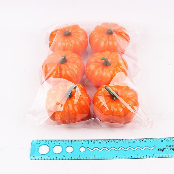Simuleringsfoam pumpa 6 set Halloween dekoration pumpa simuleringsgrönsak leksak